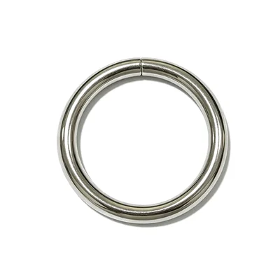 Nickel Plated 1-1/2" Steel Welded Ring (shown with related sizes)
