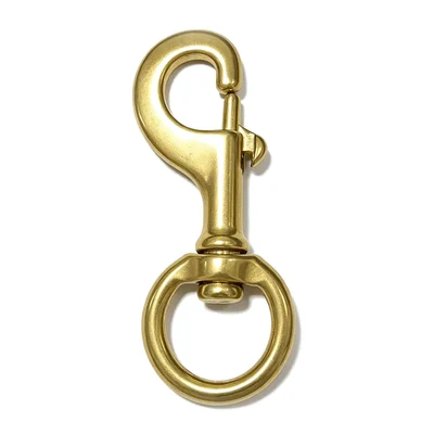 1-1/8" x 4-7/16" Solid Brass Swivel Eye Bolt Snap