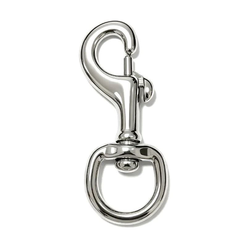 Nickel Plated 1-1/8" x 4-7/16" Malleable Iron Swivel Eye Bolt Snap